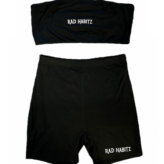 Biker shortz tube top set