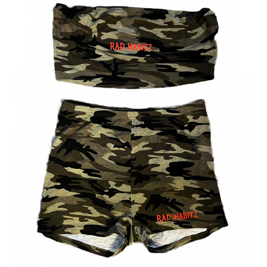 Camo shortz tube top set