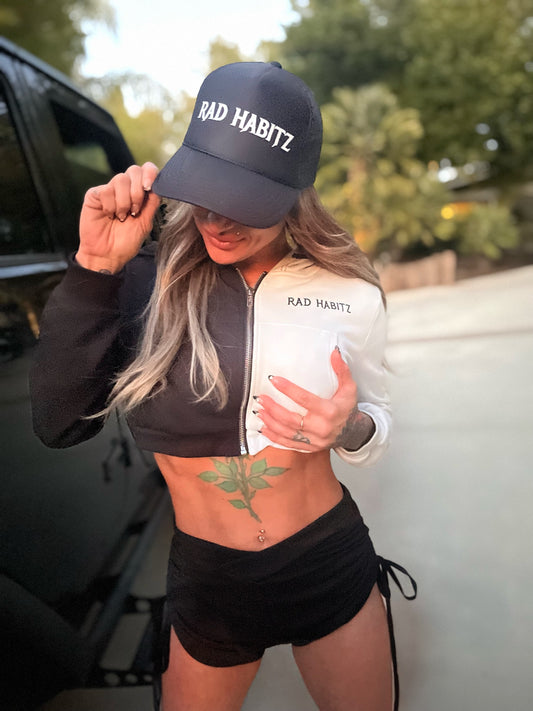 Black & White crop hoodie