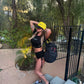 Crop open back top & shortz set